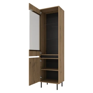 Vitrine mit geriffelter Front Yukashi 2F T101 Eiche Evoke