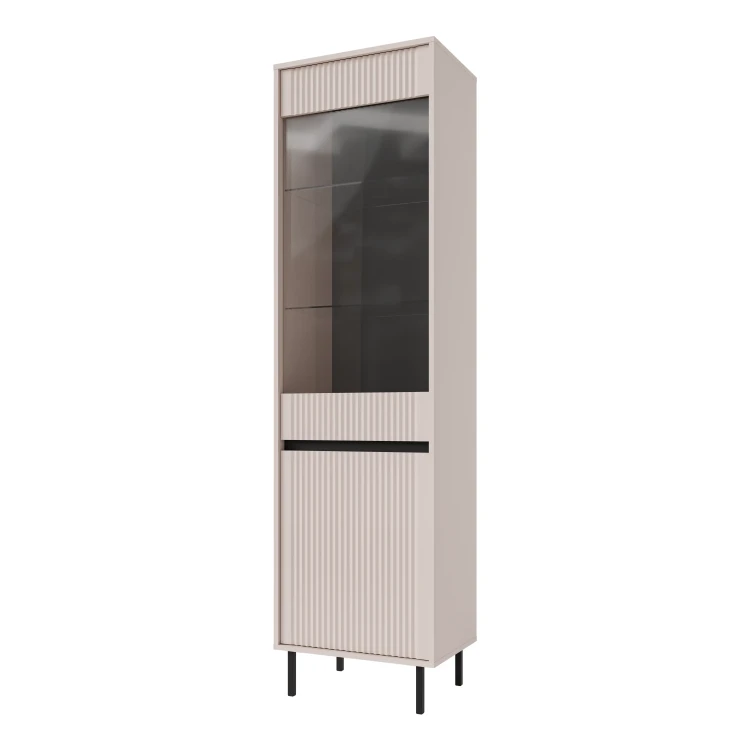Vitrine mit geriffelter Front Yukashi 2F T101 Beige