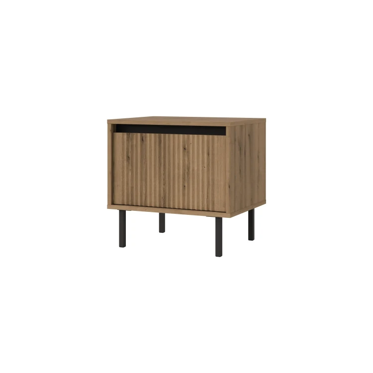 Nachttisch mit geriffelter Front Yukashi 1S T801 Eiche Evoke