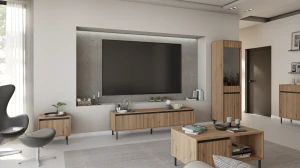 Nachttisch mit geriffelter Front Yukashi 1S T801 Eiche Evoke