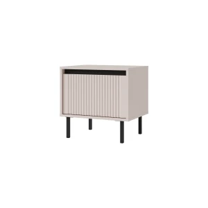 Nachttisch mit geriffelter Front Yukashi 1S T801 Beige