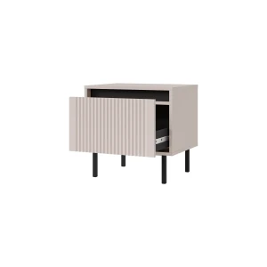 Nachttisch mit geriffelter Front Yukashi 1S T801 Beige