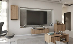 Hängeschrank mit geriffelter Front Yukashi 1F T501 Eiche Evoke
