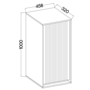 Hängeschrank mit geriffelter Front Yukashi 1F T501 Eiche Evoke