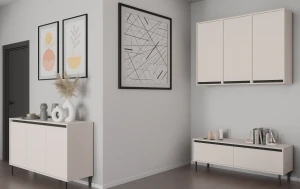 Hängeschrank mit geriffelter Front Yukashi 1F T501 Beige