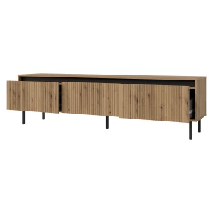 RTV-Schrank mit geriffelten Fronten Yukashi 3S T303 Eiche Evoke