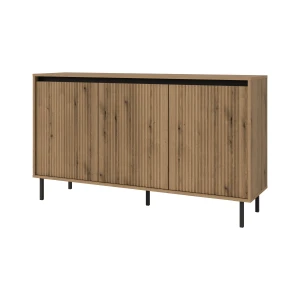 Kommode mit geriffelter Front Yukashi 3F T813 Eiche Evoke
