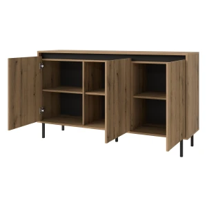 Kommode mit geriffelter Front Yukashi 3F T813 Eiche Evoke
