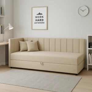Kontinentales Einzelbett Sofaro Plus 90x200 Beige