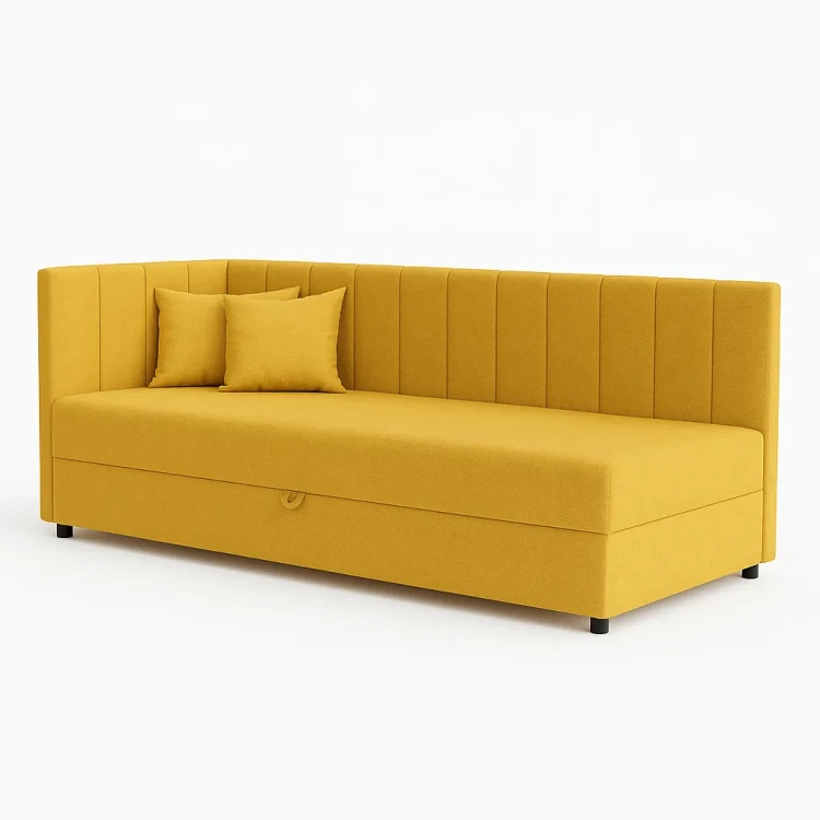 Kontinentales Einzelbett Sofaro Plus 90x200 Senfgelb