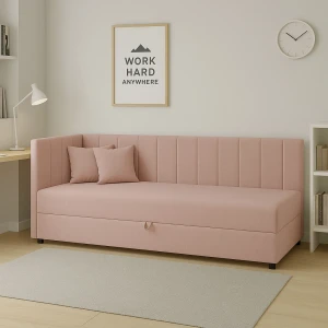 Kontinentales Einzelbett Sofaro Plus 90x200 Rosa
