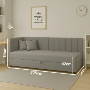 Kontinentales Einzelbett Sofaro Plus 90x200 Rosa