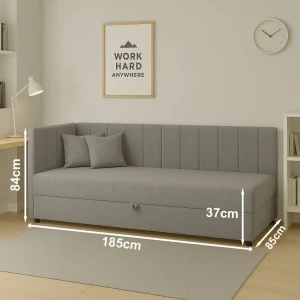 Kontinentales Einzelbett Sofaro 80x180 Graphit