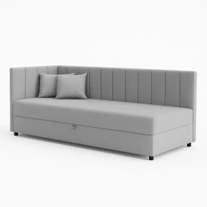 Kontinentales Einzelbett Sofaro 90x200 Grau