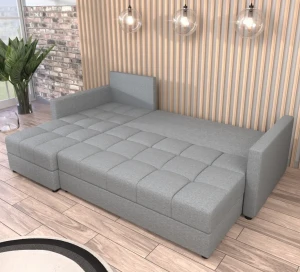 Ecksofa mit Schlaffunktion Domi Inari Schwarz