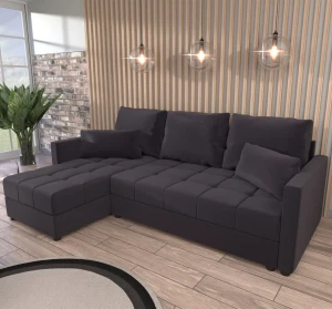 Ecksofa mit Schlaffunktion Domi Kronos Graphit