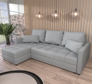 Ecksofa mit Schlaffunktion Domi Inari Grau