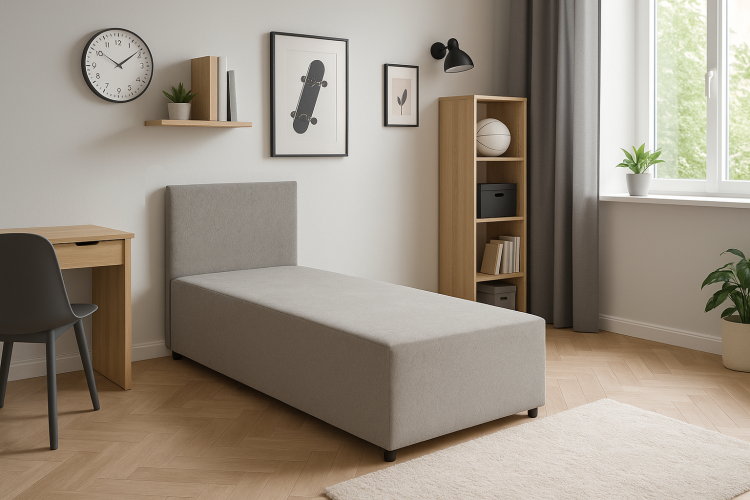 Einzelbett Sofa Polsterbett SENIVA 90x200 cm Grau