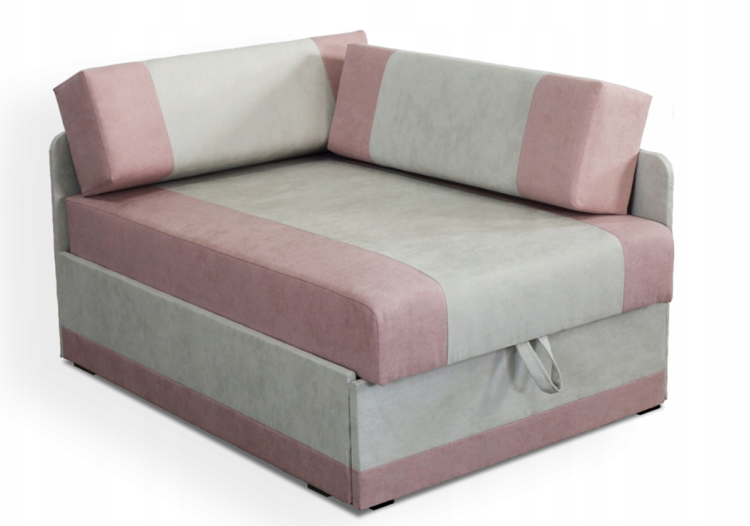 Ausklappbares Ecksofa für eine Person Vaxer Rosa/Grau