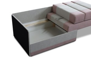 Ausklappbares Ecksofa für eine Person Vaxer Rosa/Grau