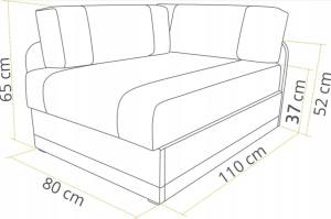 Ausklappbares Ecksofa für eine Person Vaxer Rosa/Grau