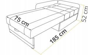 Ausklappbares Ecksofa für eine Person Vaxer Rosa/Grau