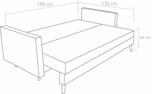 Schlafsofa mit Bettkasten Lahti Grau