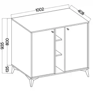 Zweitriegeltür-Kommode Sakai 1 2F T822 Beige