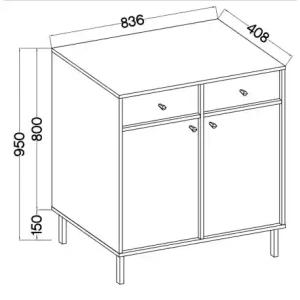 Kommode mit Schubladen Sakai 2 2F 2S T826 Beige