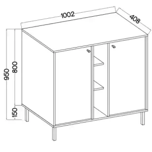 Zweitriegeltür-Kommode Sakai 2 2F T822 Beige