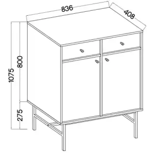 Kommode mit Schubladen Sakai 3 2F 2S T826 Beige