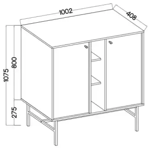 Zweitriegeltür-Kommode Sakai 3 2F T822 Beige