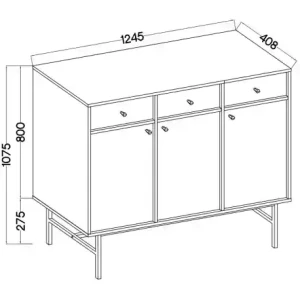 Kommode mit Schubladen Sakai 3 3F 3S T827 Beige