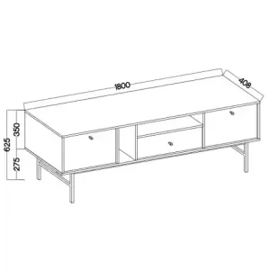 Stehender TV-Schrank Sakai 3 2K 1S T313 Beige