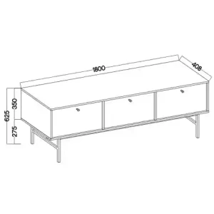 Stehender TV-Schrank Sakai 3 3K T303 Beige