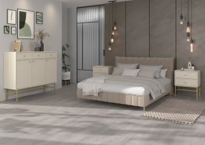 Nachttisch mit Schubladen Sakai 3 2S T801 Beige