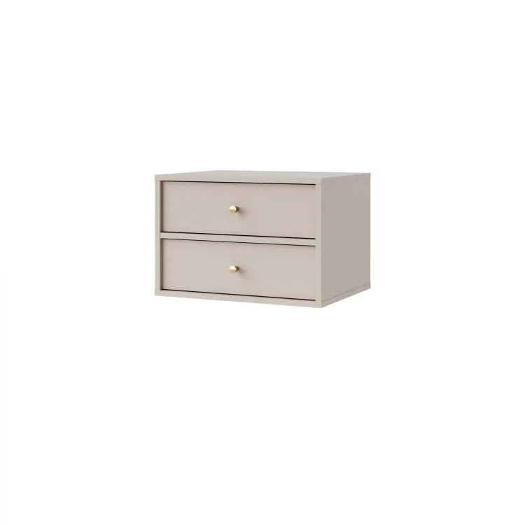 Nachttisch mit Schubladen Sakai 4 2S T801 Beige