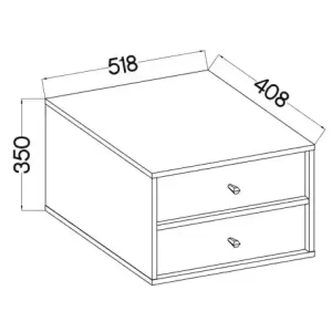 Nachttisch mit Schubladen Sakai 4 2S T801 Beige