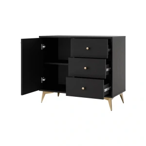 Kommode mit Schubladen Sakai 1 1F 3S T814 Schwarz