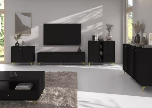 Kommode mit Schubladen Sakai 1 1F 3S T814 Schwarz