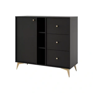 Kommode mit Schubladen Sakai 1 1F 3S T824 Schwarz