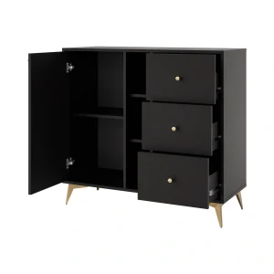 Kommode mit Schubladen Sakai 1 1F 3S T824 Schwarz