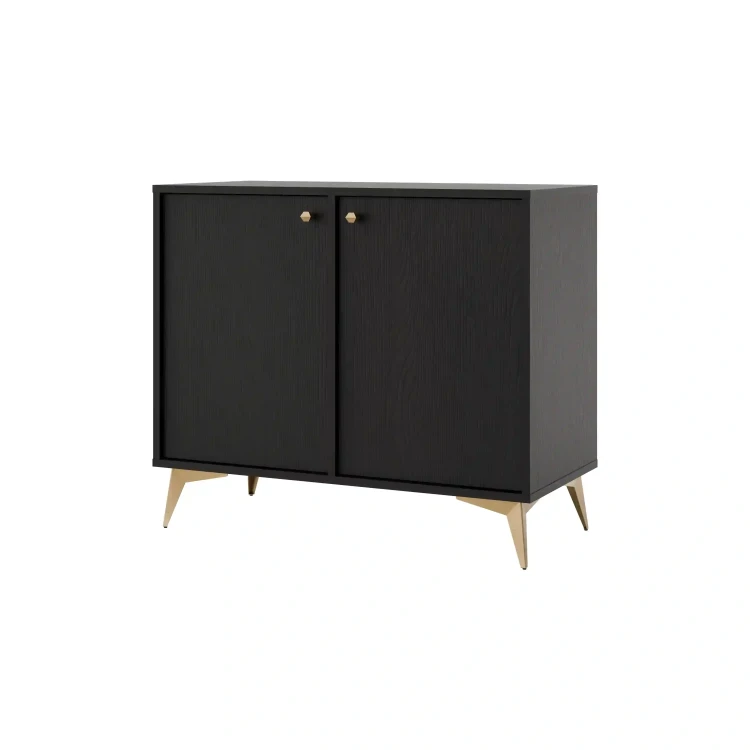 Zweitriegeltür-Kommode Sakai 1 2F T812 Schwarz