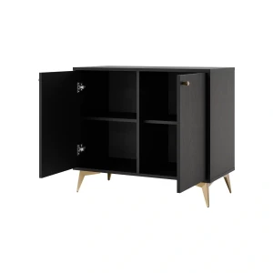 Zweitriegeltür-Kommode Sakai 1 2F T812 Schwarz