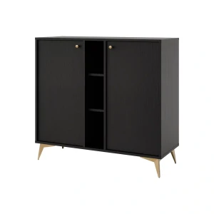 Zweitriegeltür-Kommode Sakai 1 2F T822 Schwarz