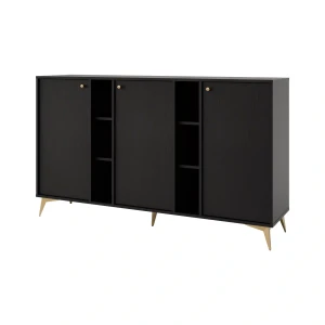 Dreitriegeltür-Kommode Sakai 1 3F T823 Schwarz