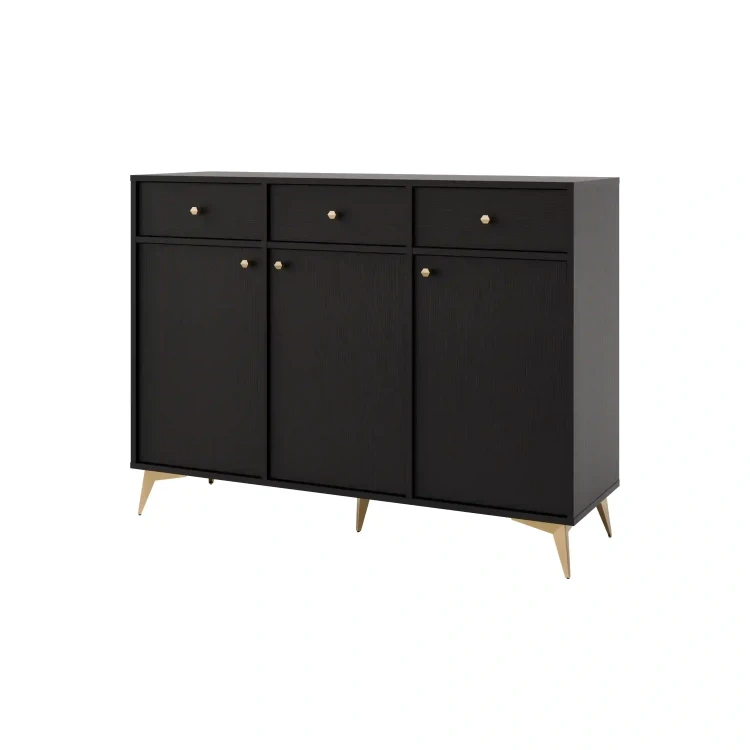 Kommode mit Schubladen Sakai 1 3F 3S T827 Schwarz