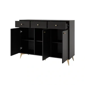 Kommode mit Schubladen Sakai 1 3F 3S T827 Schwarz