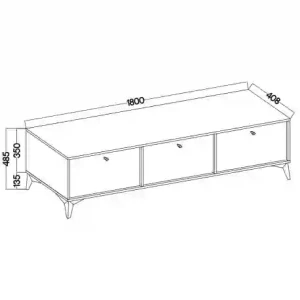 Stehender TV-Schrank Sakai 1 3K T303 Schwarz