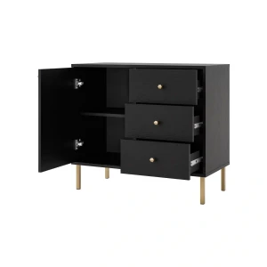 Kommode mit Schubladen Sakai 2 1F 3S T814 Schwarz